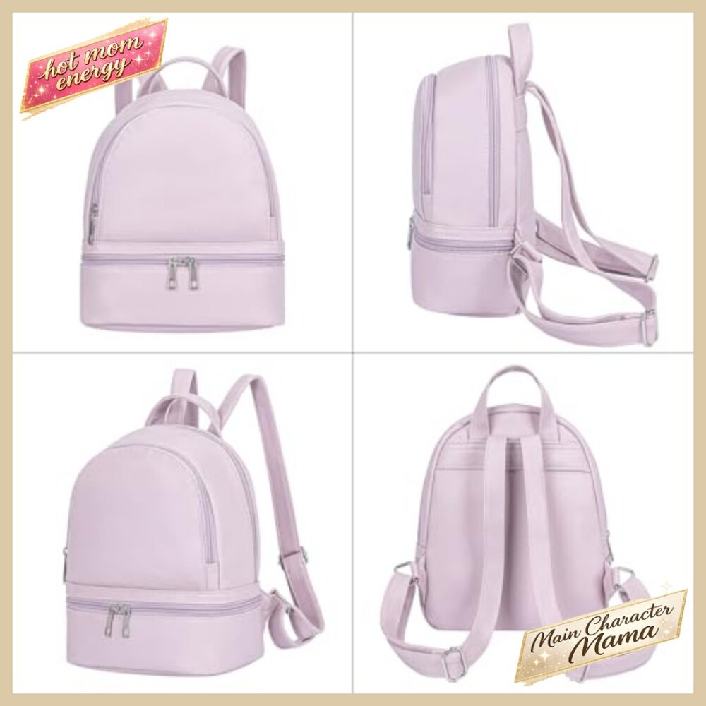 Mini Backpack PU Leather Daypack Adjustable Strap… - image 3
